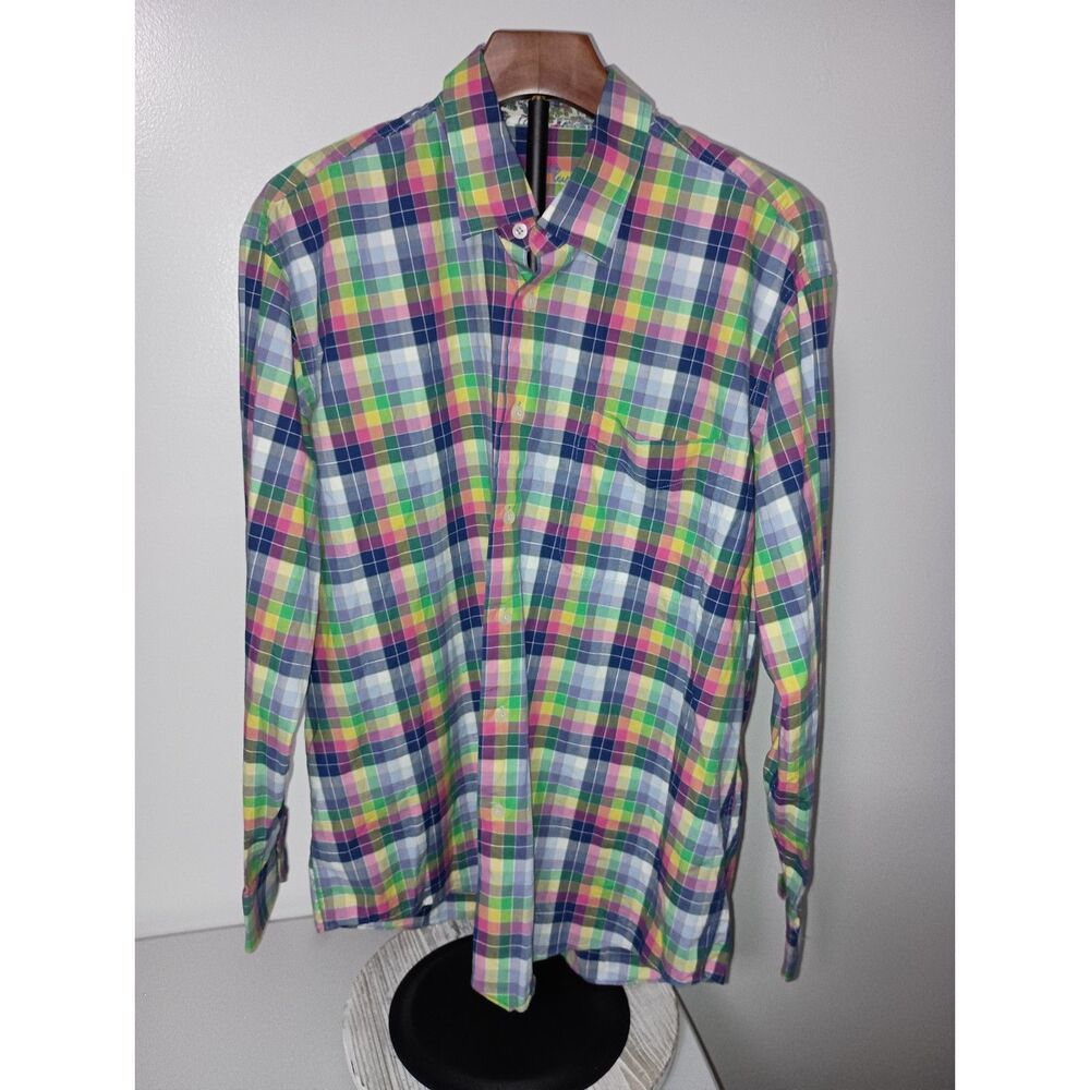 ALAN FLUSSER, Multi-Color Long-Sleeve Casual Button-Down Shirt, Men Size L